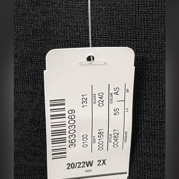 Cj Banks long sleeve Black red and lace trim top Size 2X 20/22 W - Picture 4 of 8